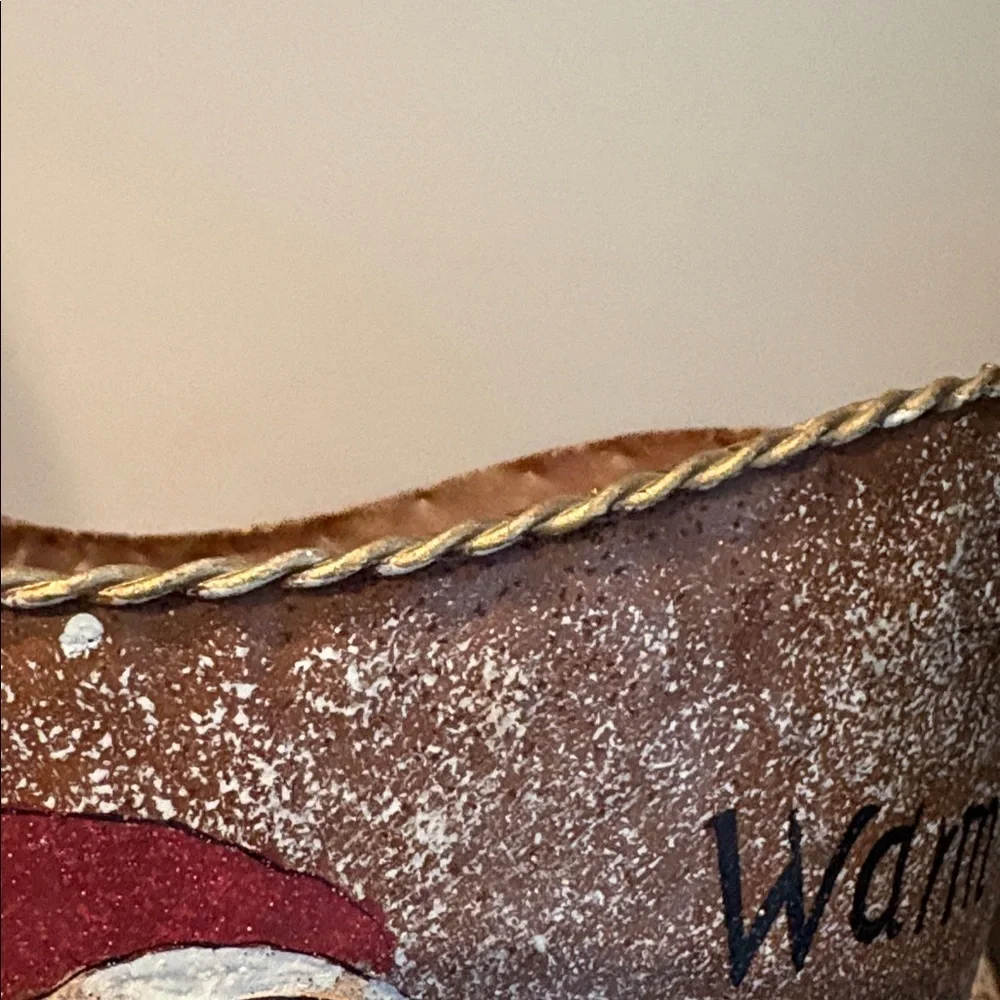 Metal Christmas Container “Warm Wishes” Santa